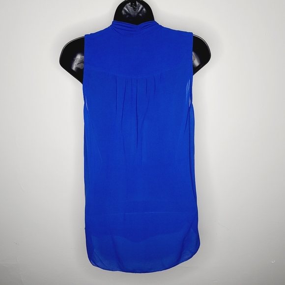 Babaton Deep V Ruffled Neck Sheer Silk Top - Picture 4 of 7